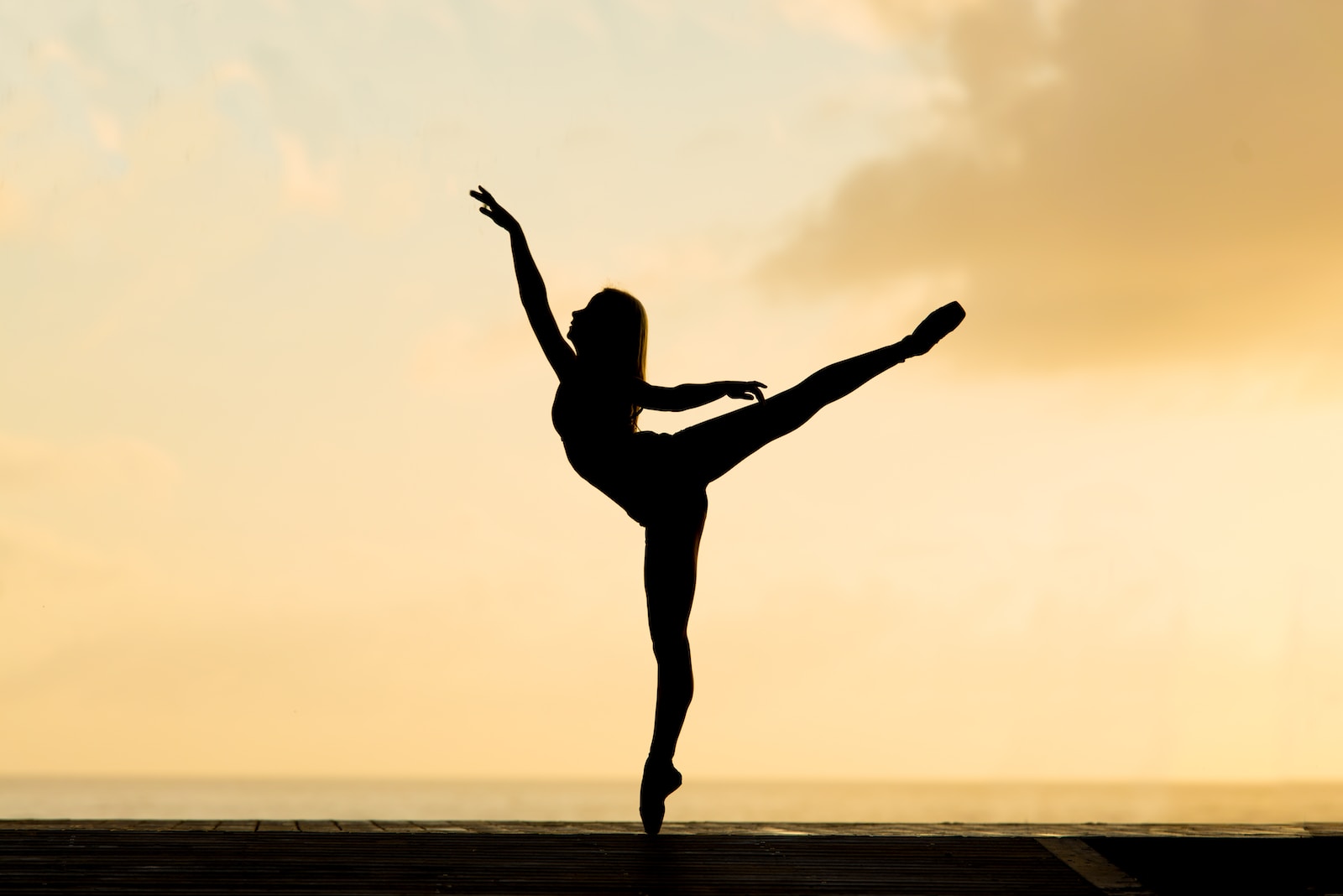 silhouette of woman dancing ballet